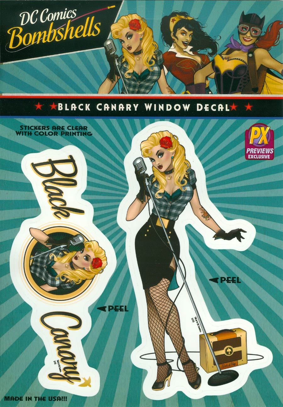 DC Bombshells Previews Exclusive Vinyl Decal - Black Canary