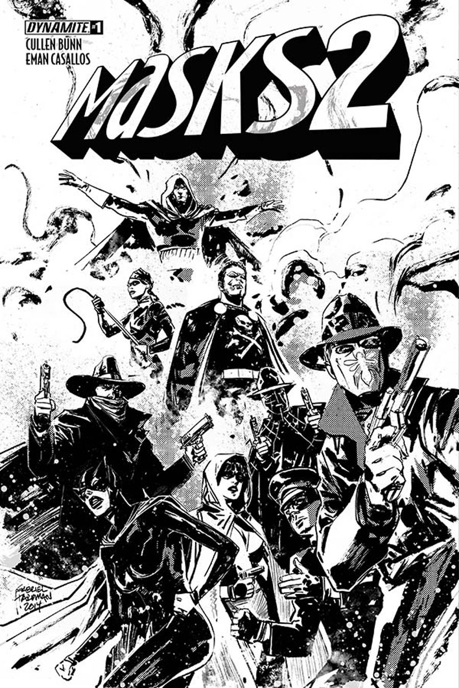 Masks 2 #1 Cover J Incentive Gabriel Hardman Black & White Cover