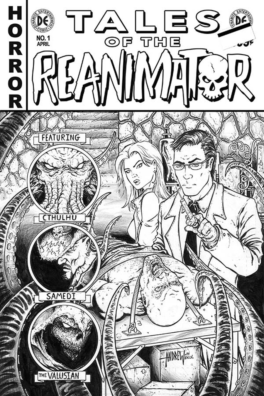 Re-Animator #1 Cover G Incentive Andrew Mangum Black & White Cover