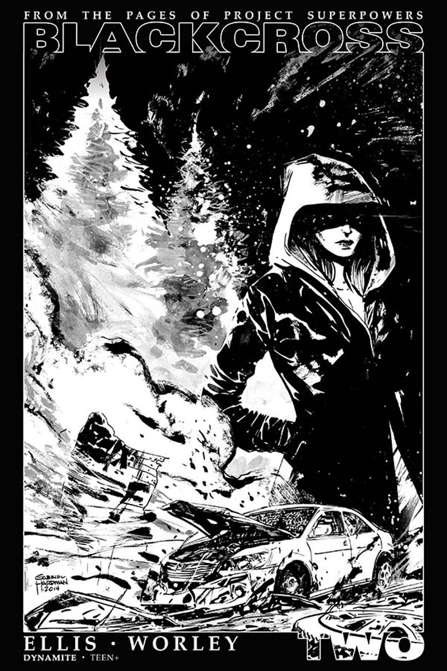 Project Superpowers Blackcross #2 Cover G Incentive Gabriel Hardman Black & White Cover