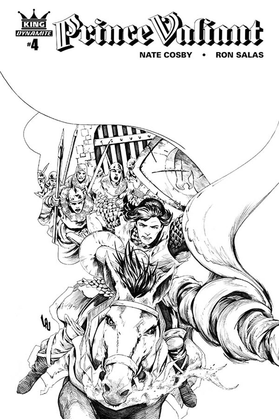 King Prince Valiant #4 Cover B Incentive Jonathan Lau Black & White Cover