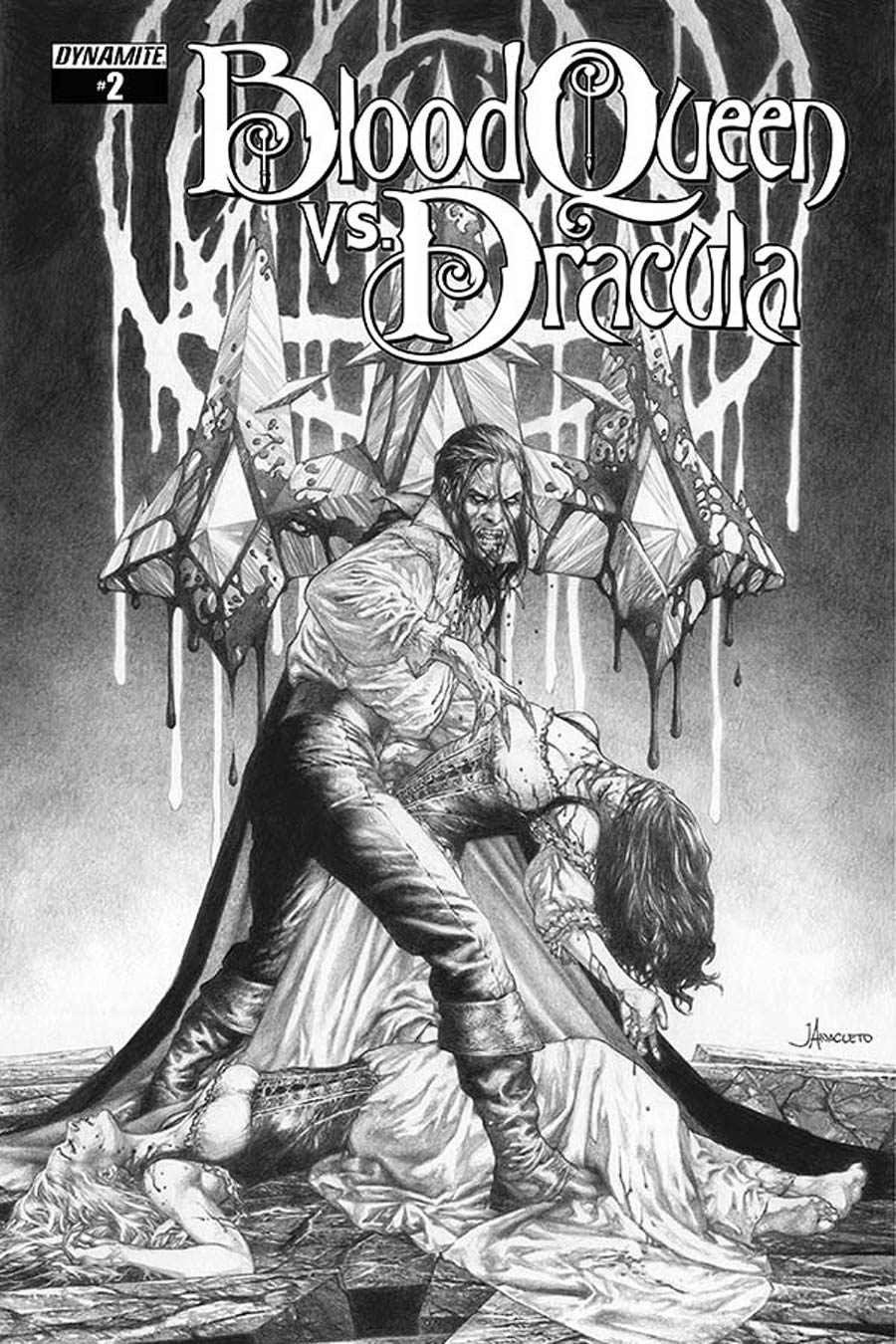 Blood Queen vs Dracula #2 Cover C Incentive Jay Anacleto Black & White Cover