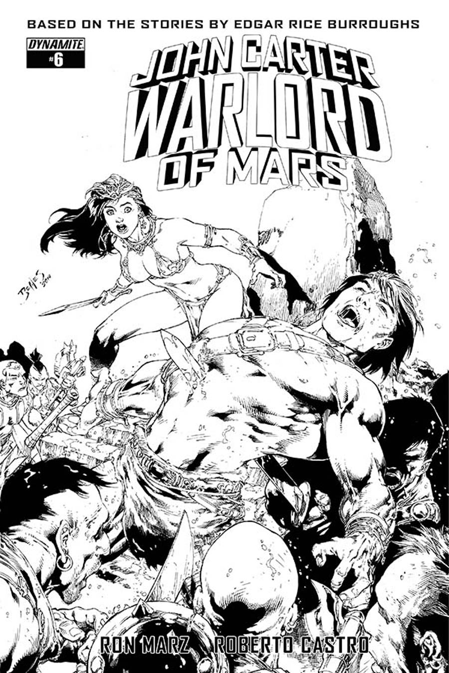 John Carter Warlord Of Mars Vol 2 #6 Cover F Incentive Ed Benes Black & White Cover