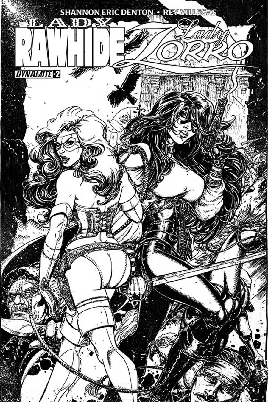 Lady Rawhide Lady Zorro #2 Cover B Incentive Joyce Chin Black & White Cover