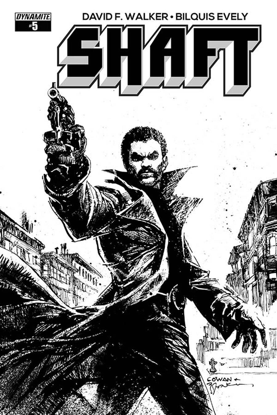 Shaft #5 Cover D Incentive Denys Cowan Black & White Cover