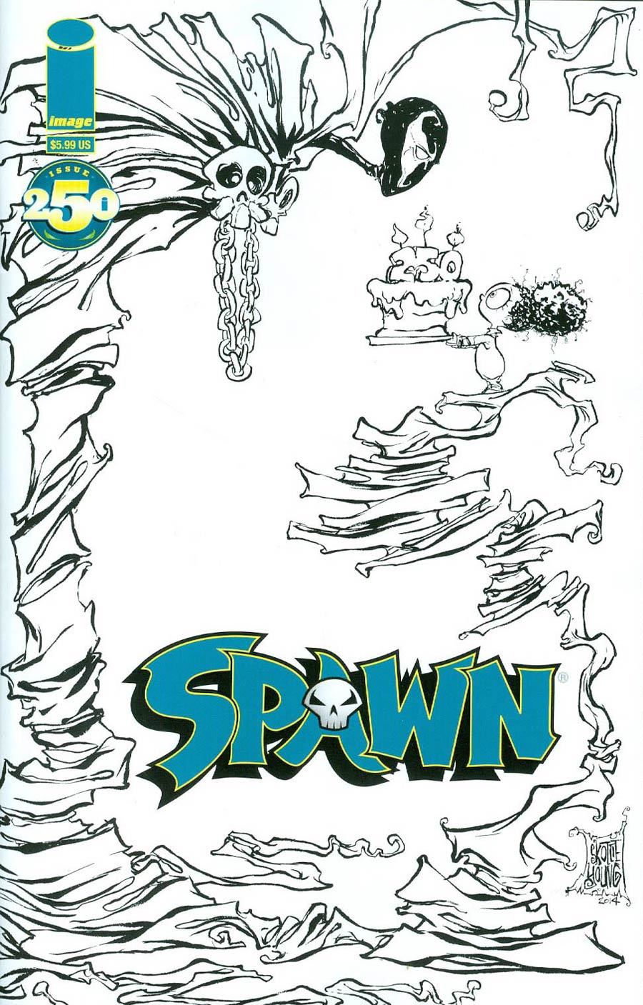 Spawn #250 Cover J Incentive Skottie Young Sketch Cover
