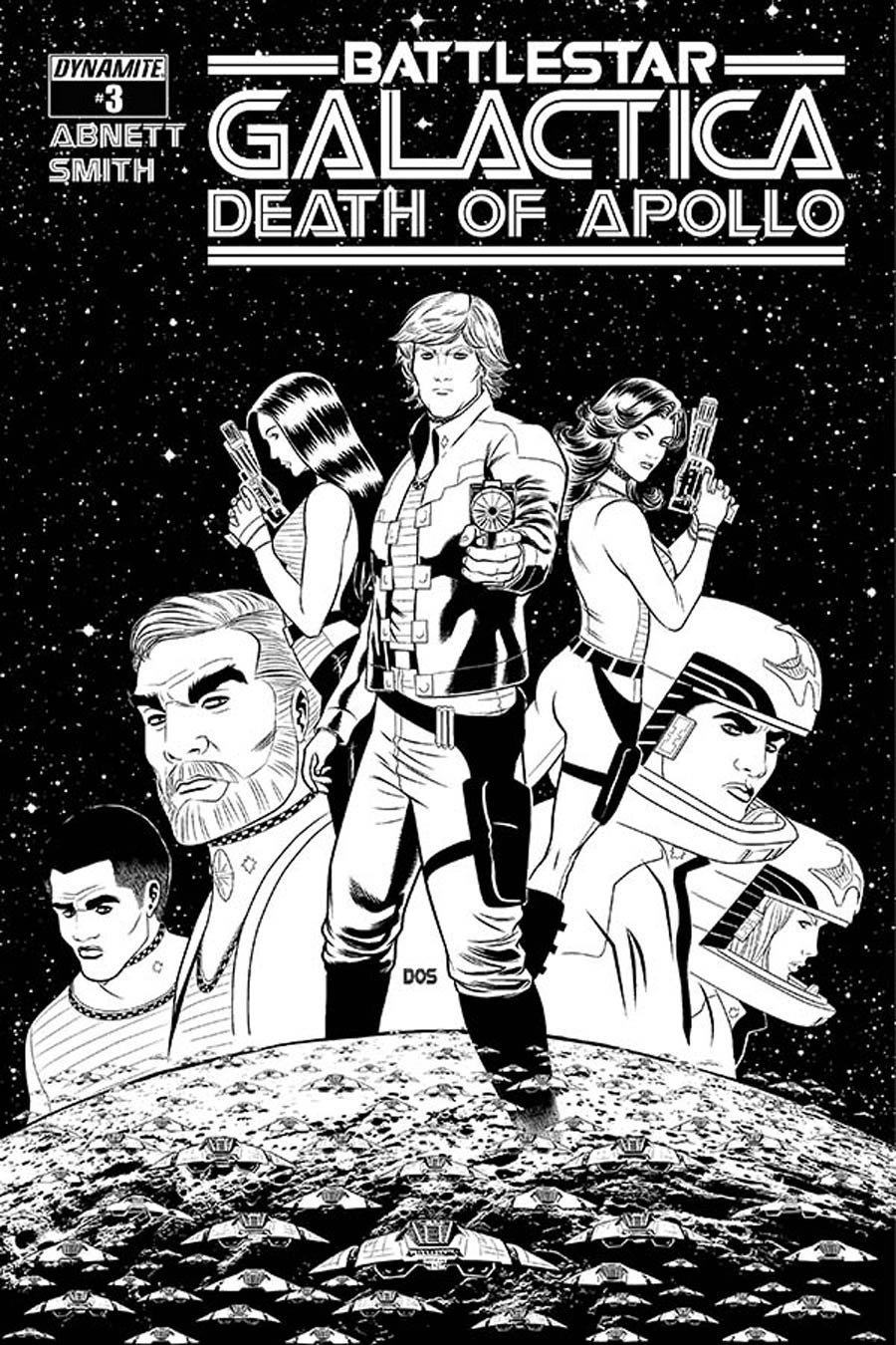 Battlestar Galactica Death Of Apollo #3 Cover E Incentive Dietrich Smith Black & White Cover