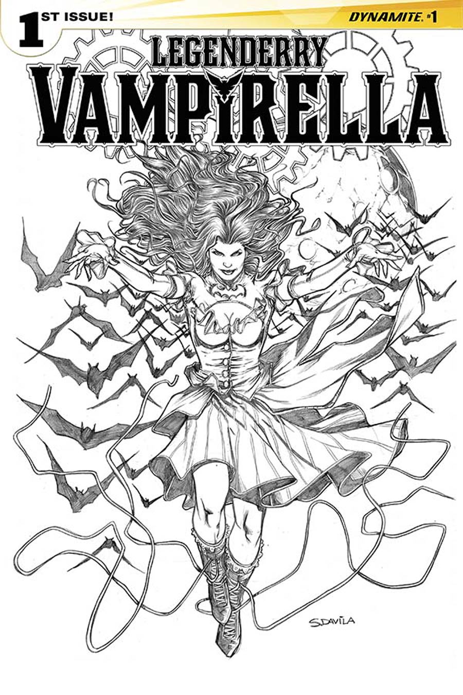 Legenderry Vampirella #1 Cover D Incentive Sergio Davila Black & White Cover