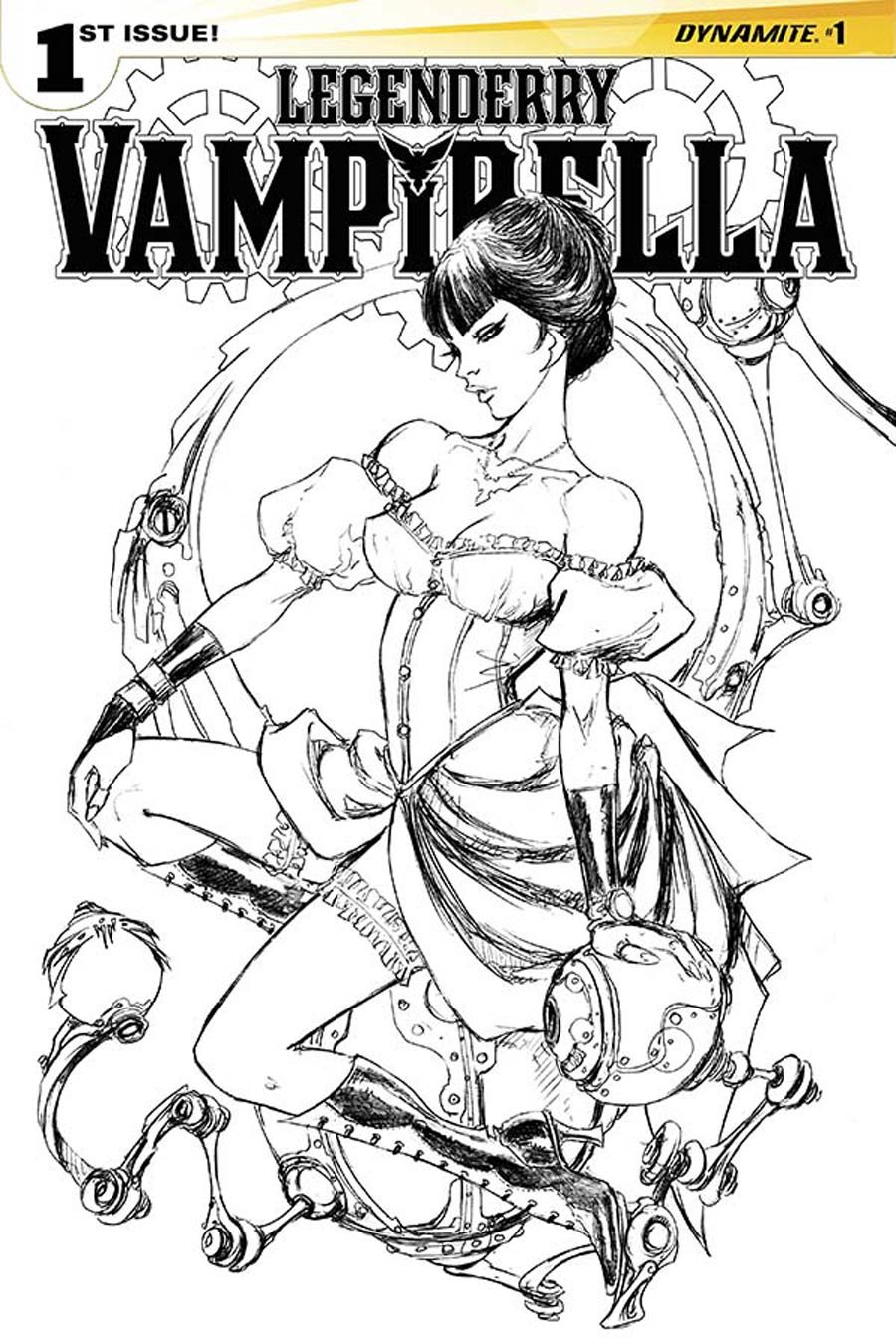 Legenderry Vampirella #1 Cover E Incentive Joe Benitez Black & White Cover