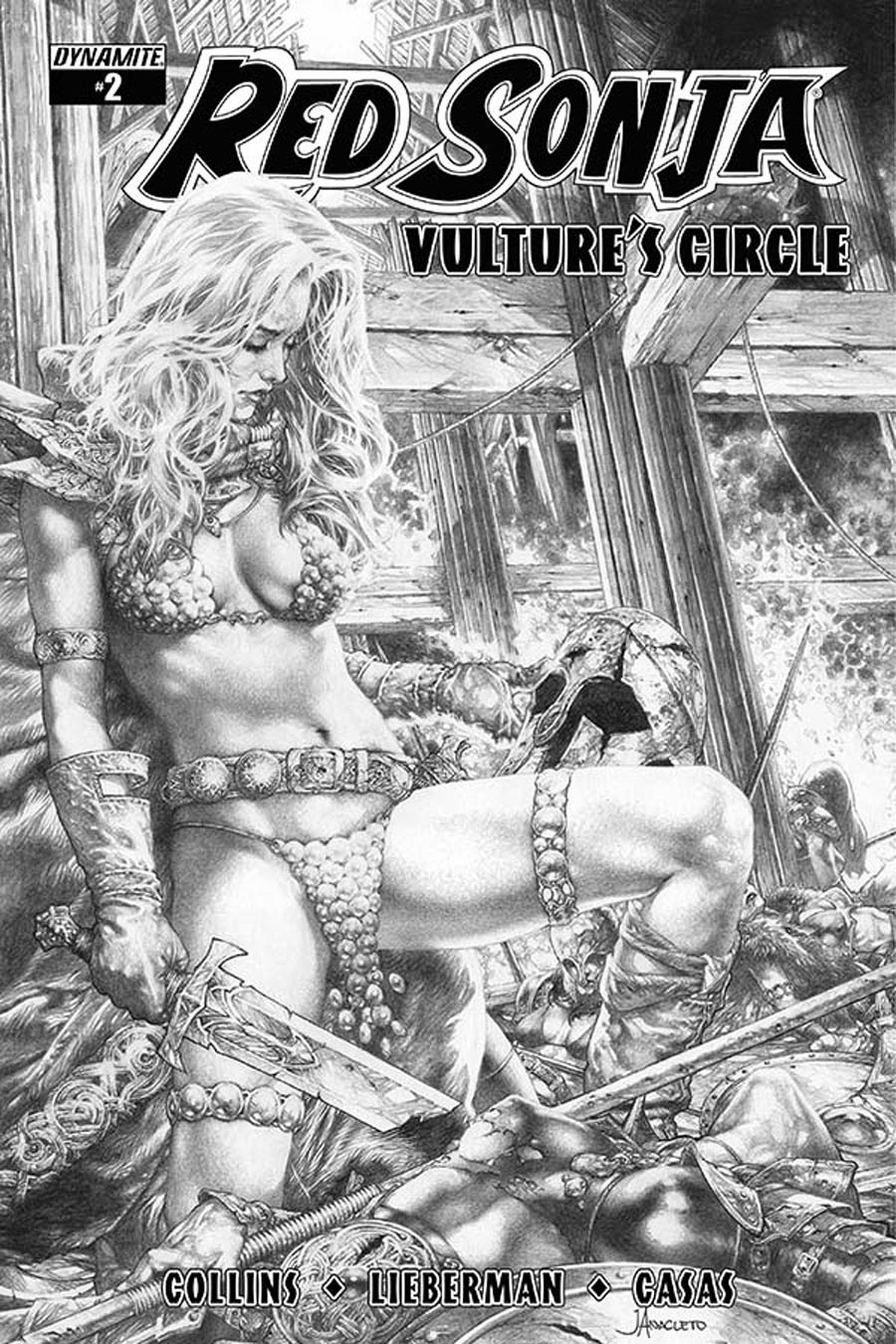Red Sonja Vultures Circle #2 Cover D Incentive Jay Anacleto Black & White Cover