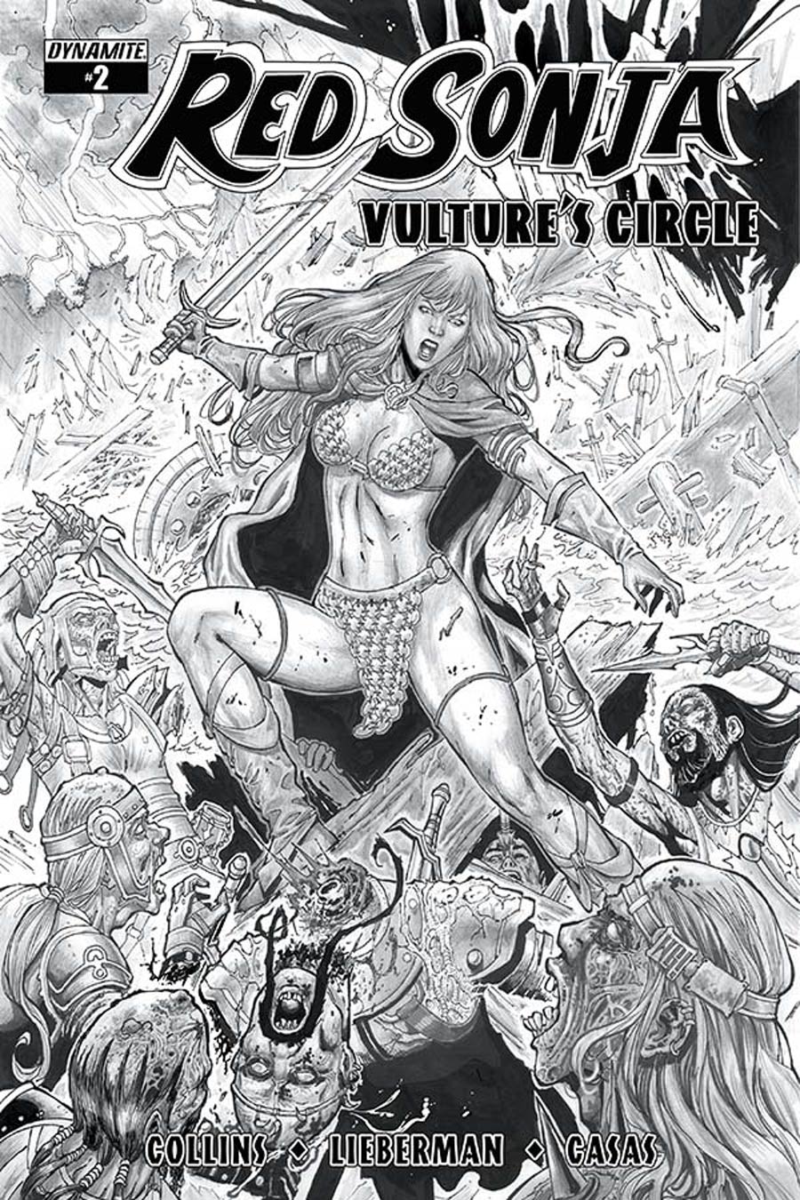 Red Sonja Vultures Circle #2 Cover E Incentive Walter Geovani Black & White Cover