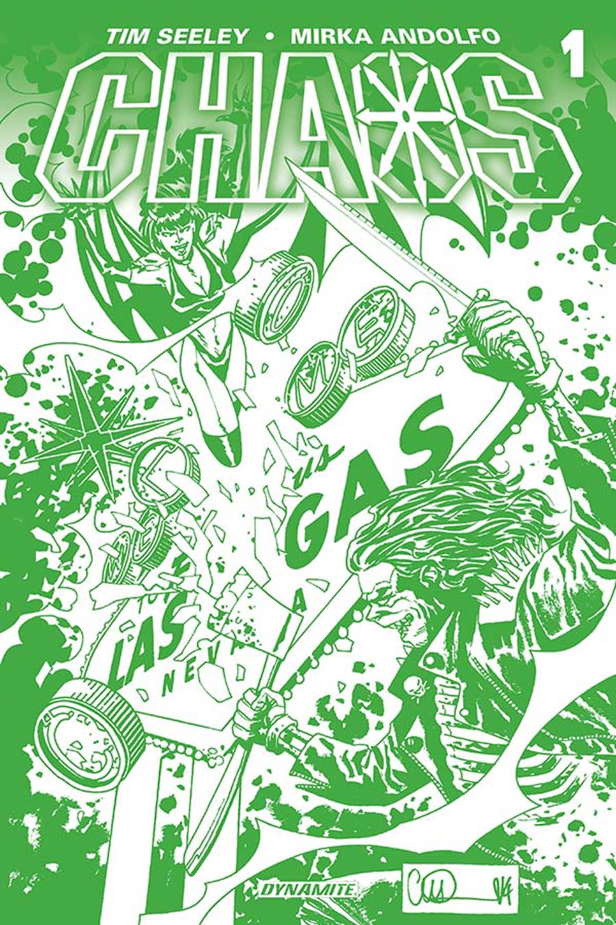 Chaos #1 Cover R High-End Charlie Adlard Chaotic Green Ultra-Limited Variant Cover (ONLY 100 COPIES IN EXISTENCE!)