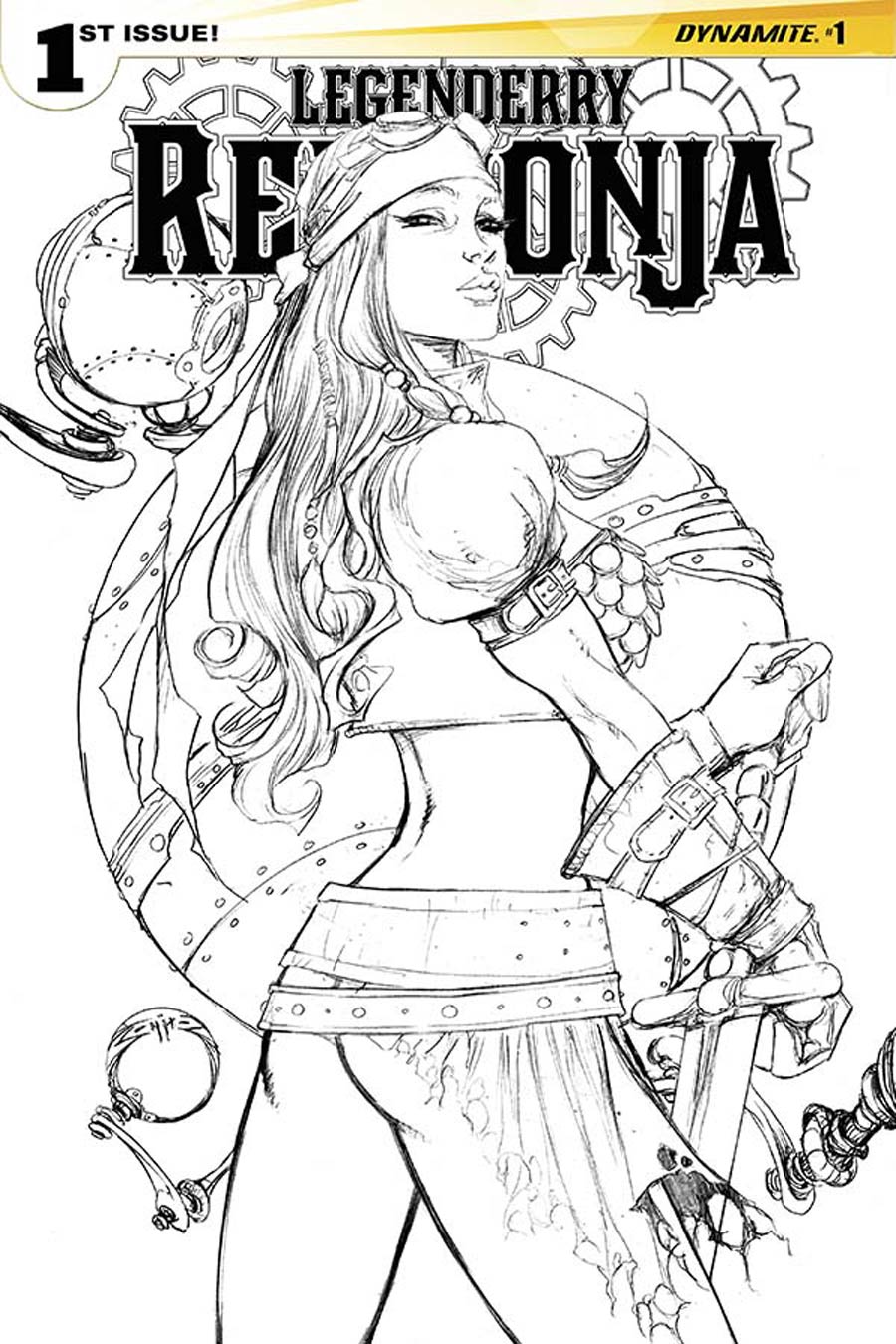 Legenderry Red Sonja #1 Cover E Incentive Joe Benitez Black & White Cover