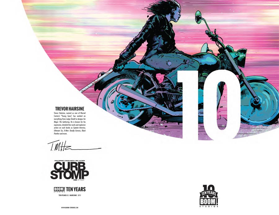 Curb Stomp #1 Cover B Incentive Trevor Hairsine BOOM 10 Years Anniversary Virgin Variant Cover