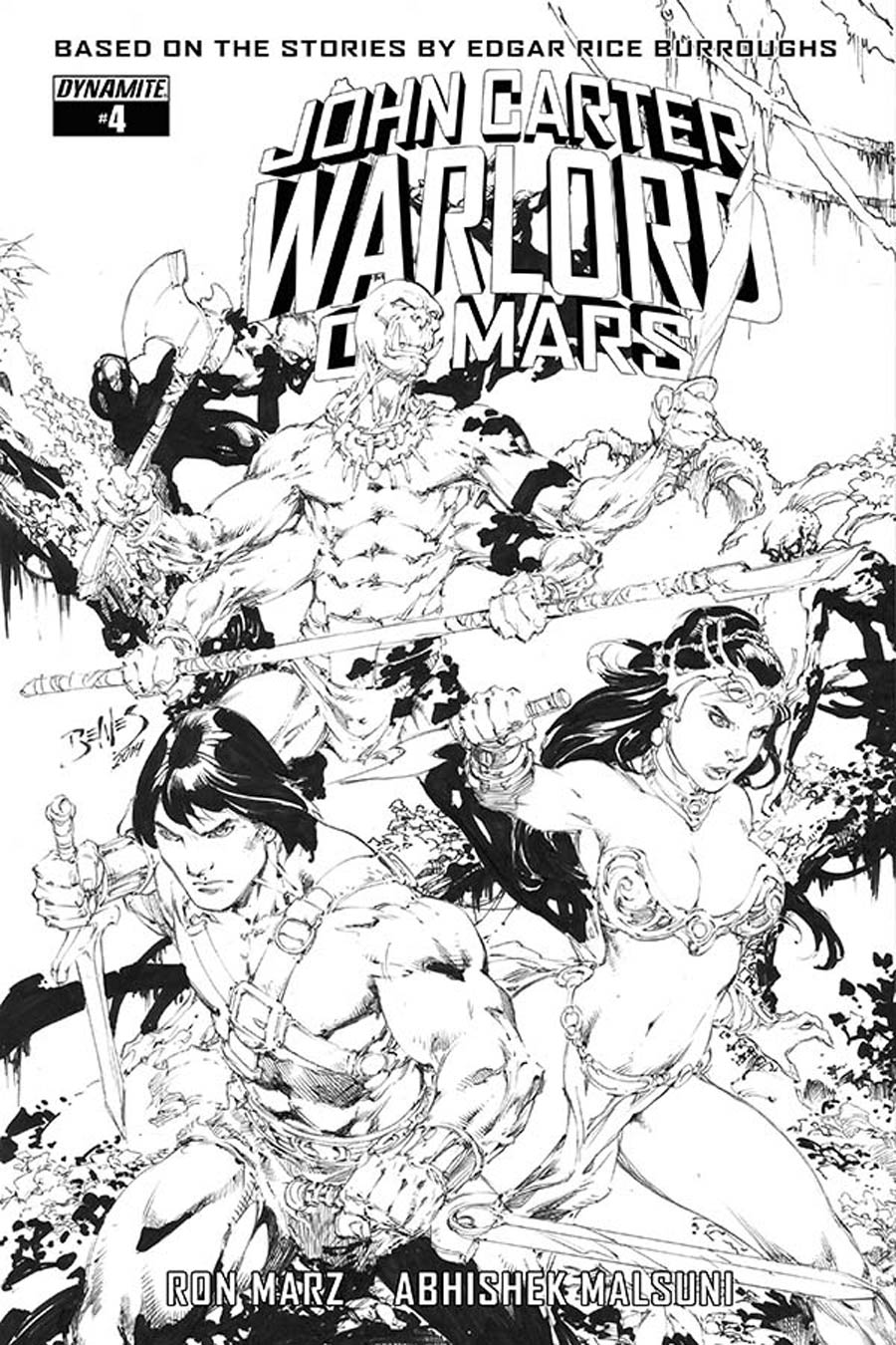 John Carter Warlord Of Mars Vol 2 #4 Cover F Incentive Ed Benes Black & White Cover