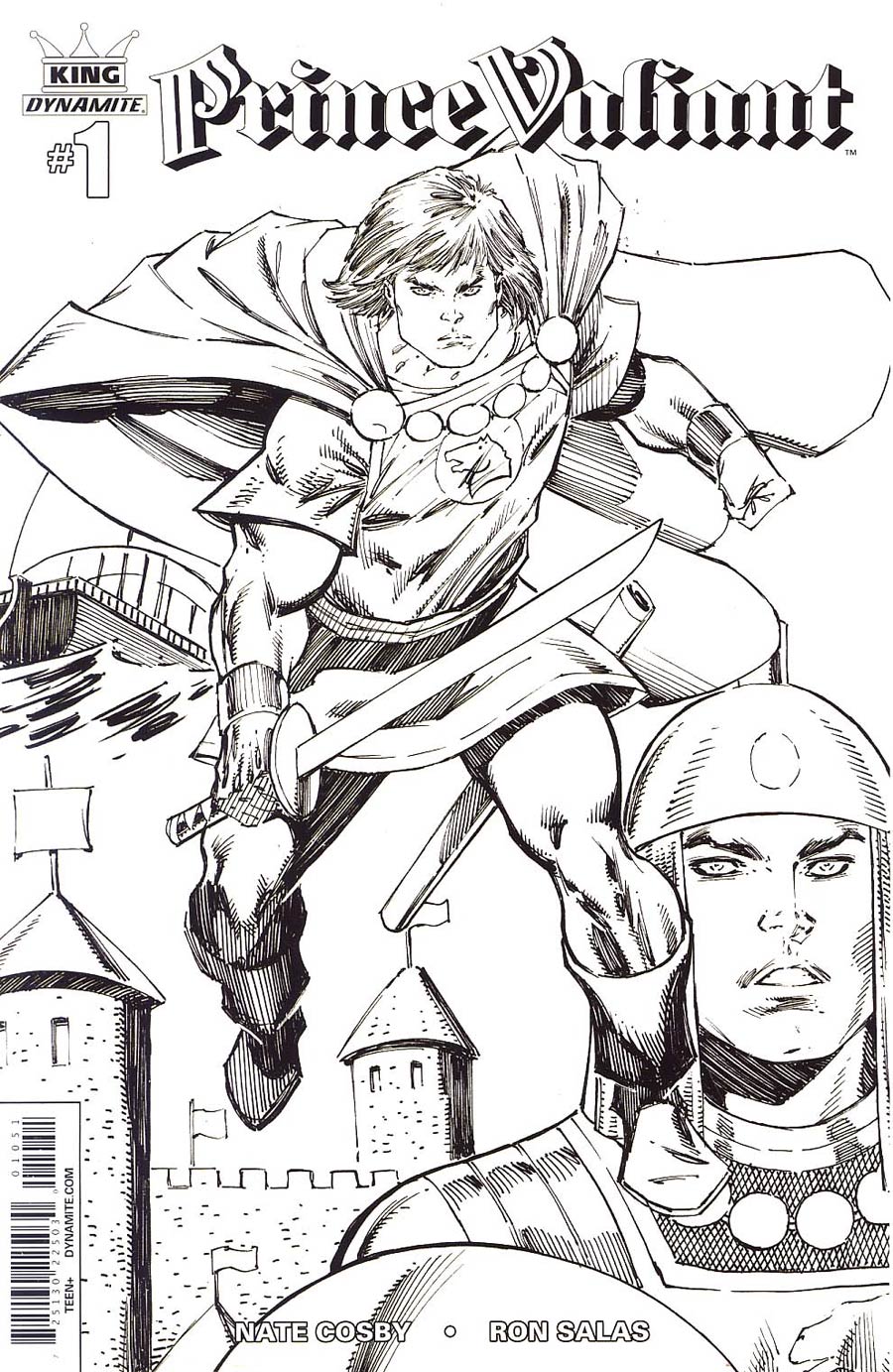 King Prince Valiant #1 Cover E Incentive Rob Liefeld Black & White Variant Cover