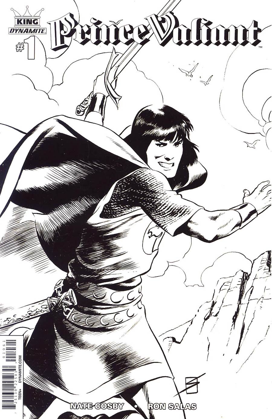 King Prince Valiant #1 Cover F Incentive Ron Salas Black & White Variant Cover