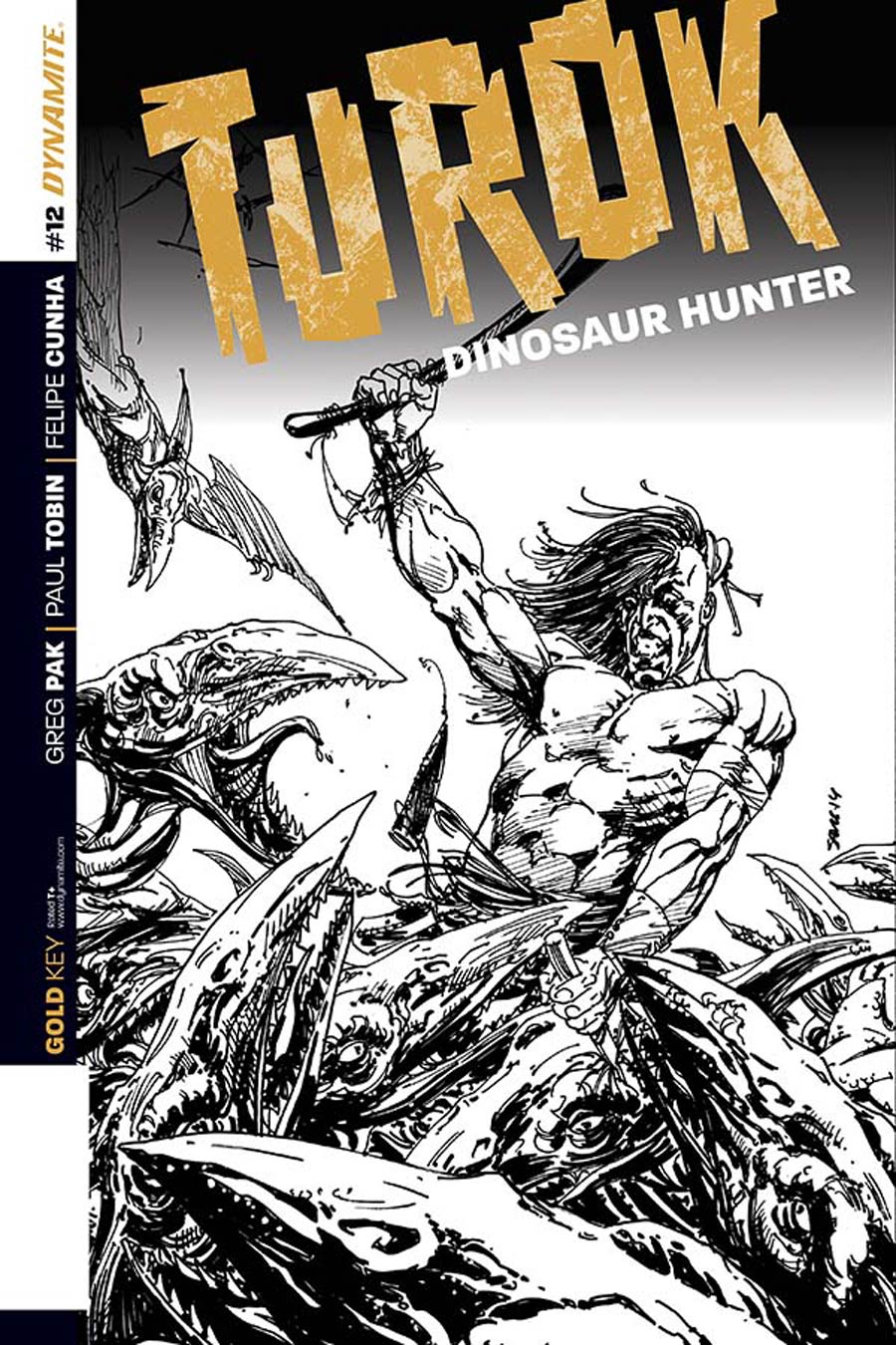 Turok Dinosaur Hunter Vol 2 #12 Cover C Incentive Bart Sears Black & White Cover