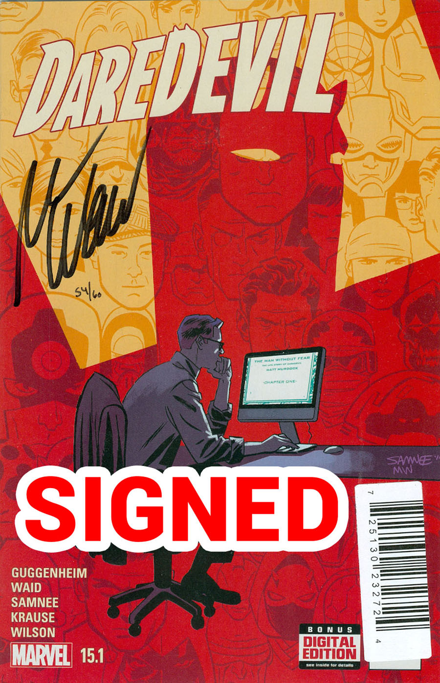 Daredevil Vol 4 #15.1 Cover C DF Signed By Mark Waid