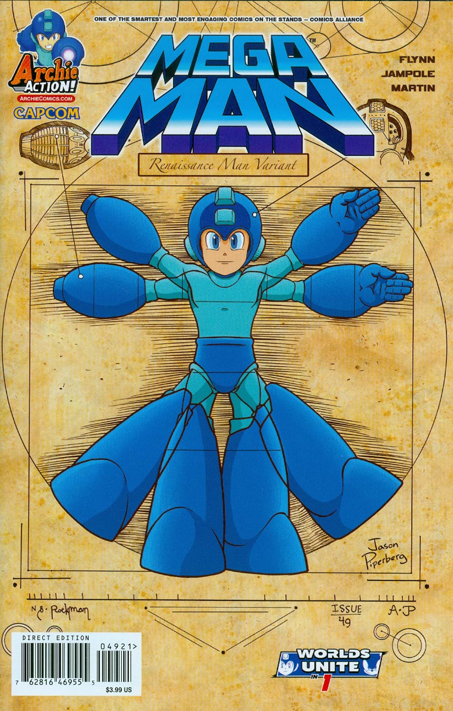 Mega Man Vol 2 #49 Cover B Variant Jason Piperberg Renaissance Man Cover (Worlds Unite Prelude)