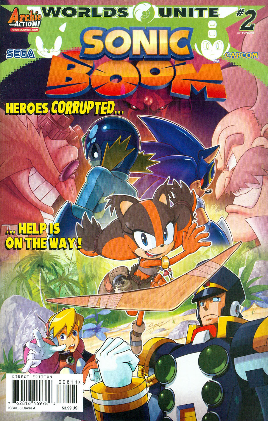 Sonic Boom #8 Cover A Regular Patrick Spaz Spaziante Cover (Worlds Unite Part 2)