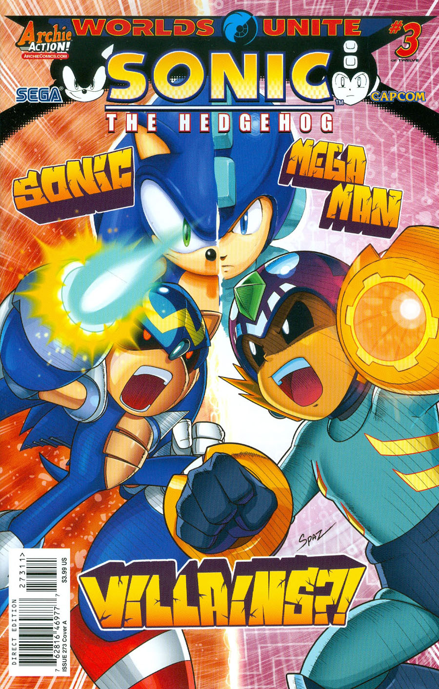 Sonic The Hedgehog Vol 2 #273 Cover A Regular Patrick Spaz Spaziante Cover (Worlds Unite Part 3)