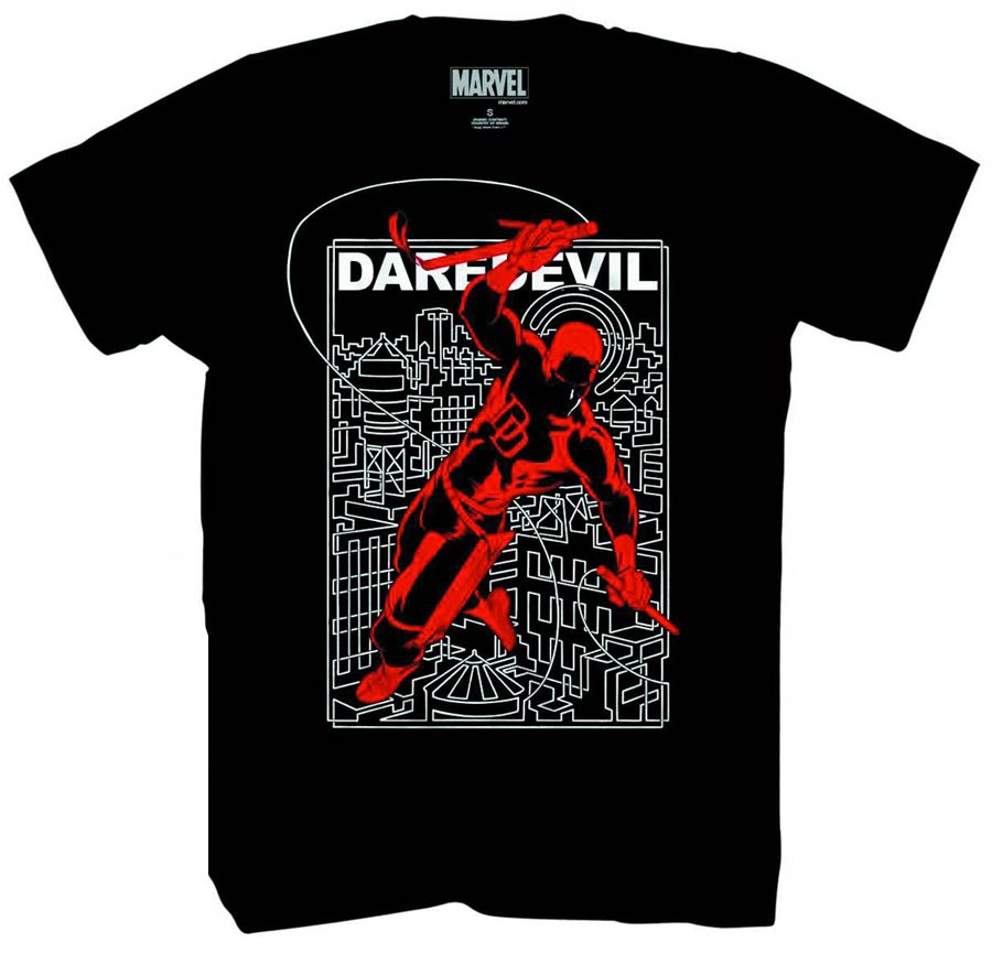 Daredevil Noodle City Previews Exclusive Black T-Shirt Large