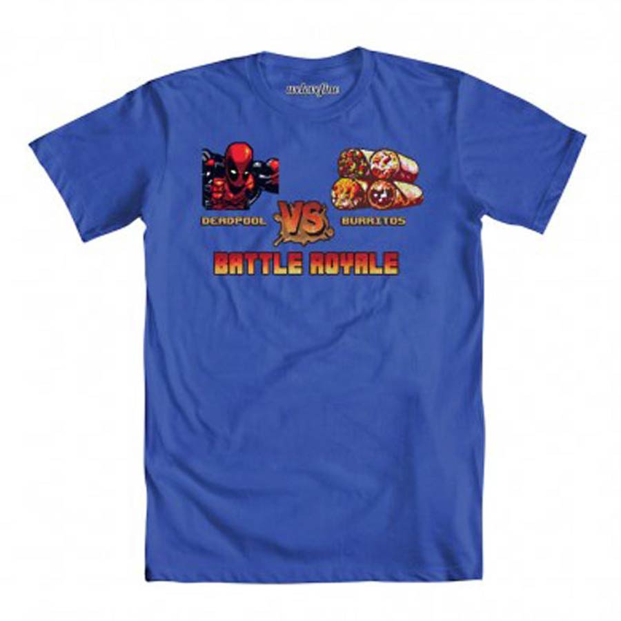 Deadpool Deadpool vs Burritos Royal T-Shirt Large