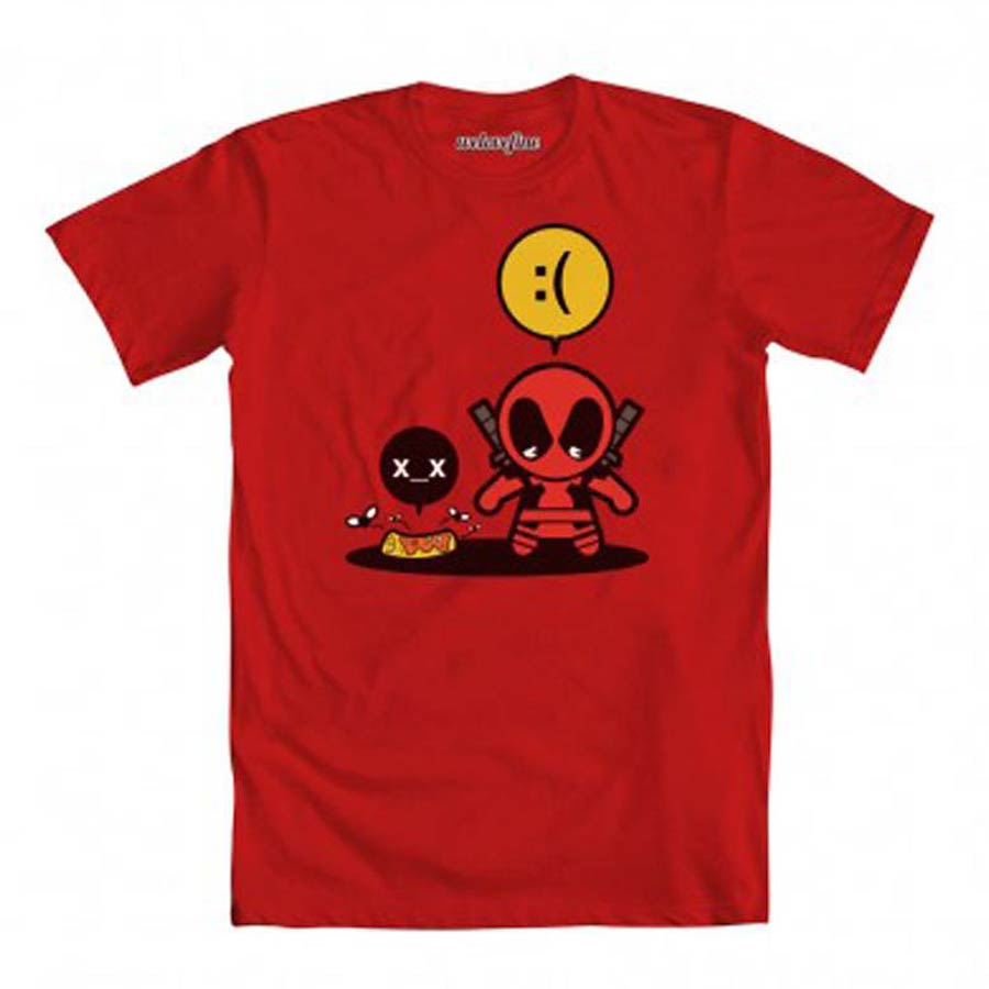 Deadpool Sadpool Red T-Shirt Large