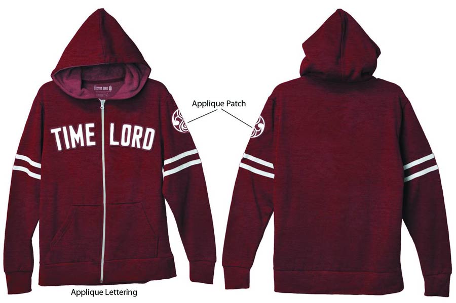 Doctor Who Vintage Time Lord Dark Red Hoodie X-Large