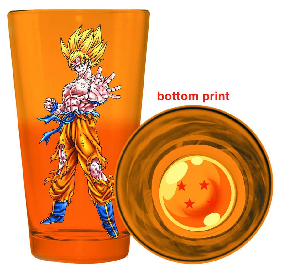 Dragon Ball Z Bottom Print Pint Glass - Goku