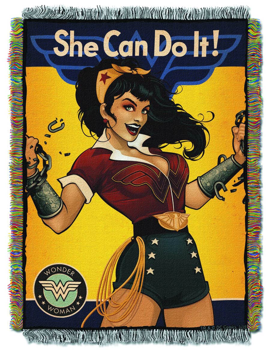 DC Bombshells Woven Tapestry Blanket Previews Exclusive - Wonder Woman