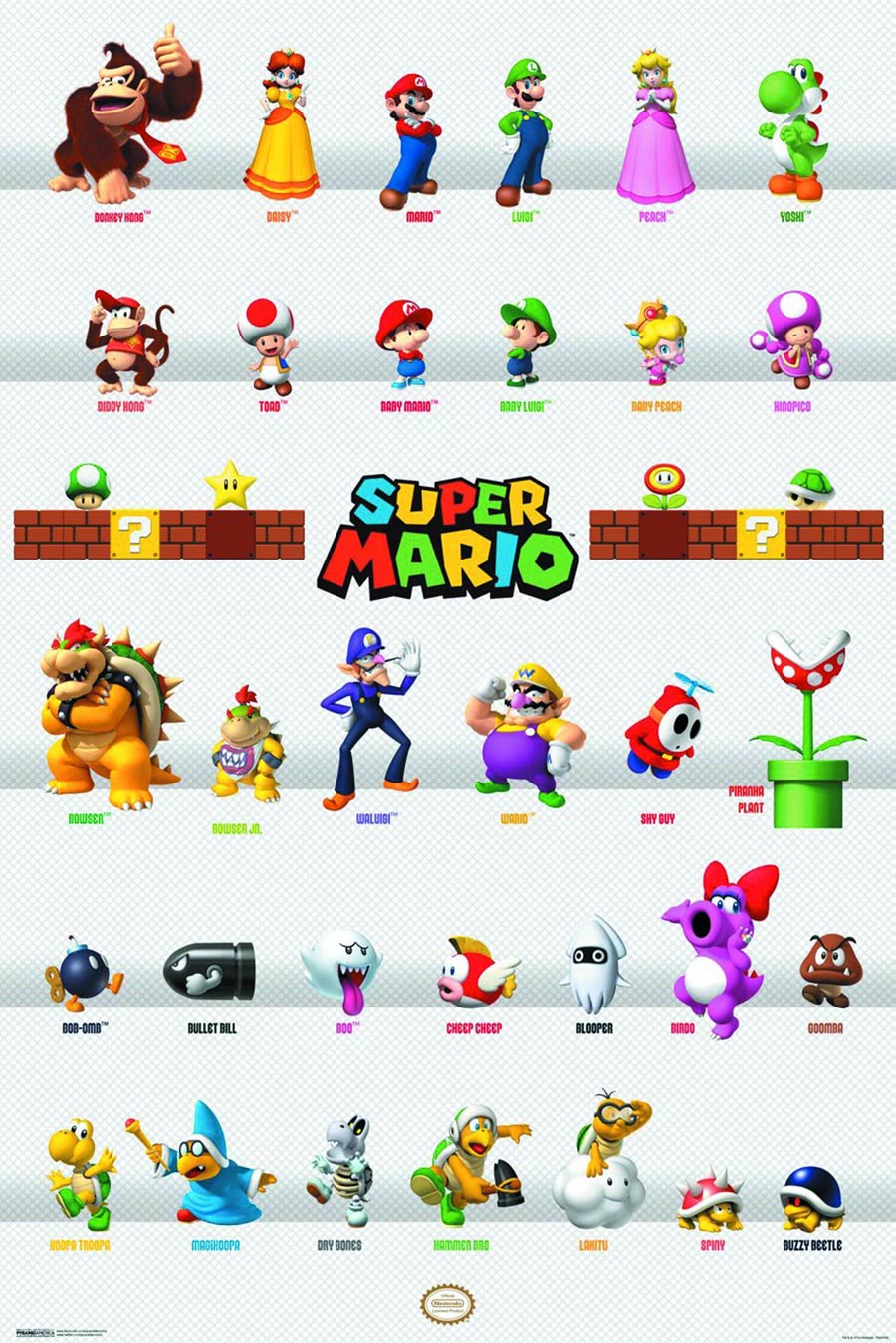 Super Mario Bros 24x36 Poster - Mario Characters