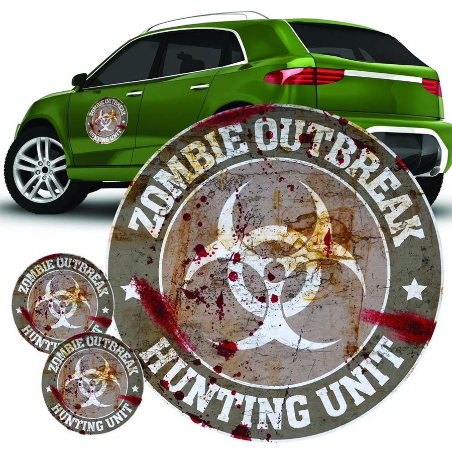 Zombie Hunting Unit Decal Set - Grey Logo