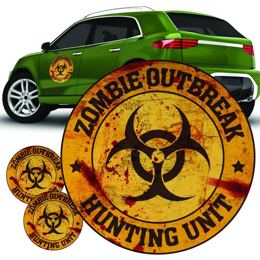 Zombie Hunting Unit Decal Set - Orange Logo