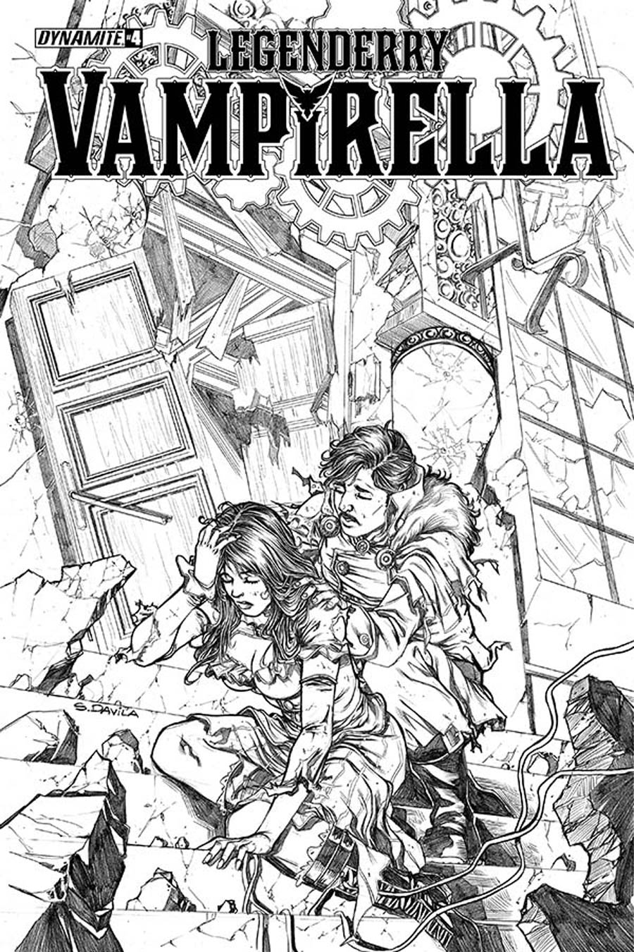 Legenderry Vampirella #4 Cover B Incentive Sergio Fernandez Davila Black & White Cover