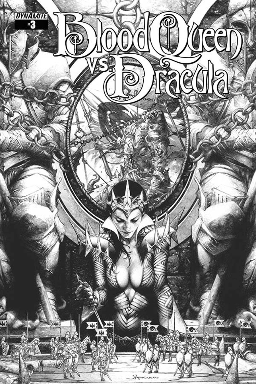 Blood Queen vs Dracula #3 Cover C Incentive Jay Anacleto Black & White Cover