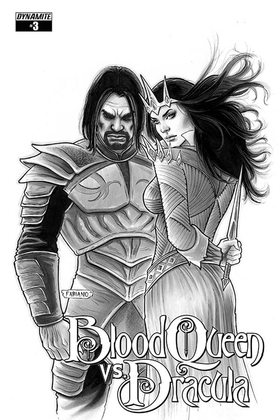 Blood Queen vs Dracula #3 Cover D Incentive Fabiano Neves Black & White Cover