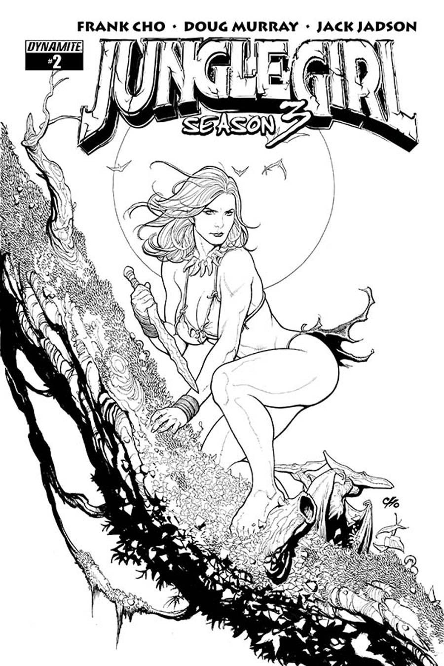 Frank Chos Jungle Girl Season 3 #2 Cover B Incentive Frank Cho Black & White Cover