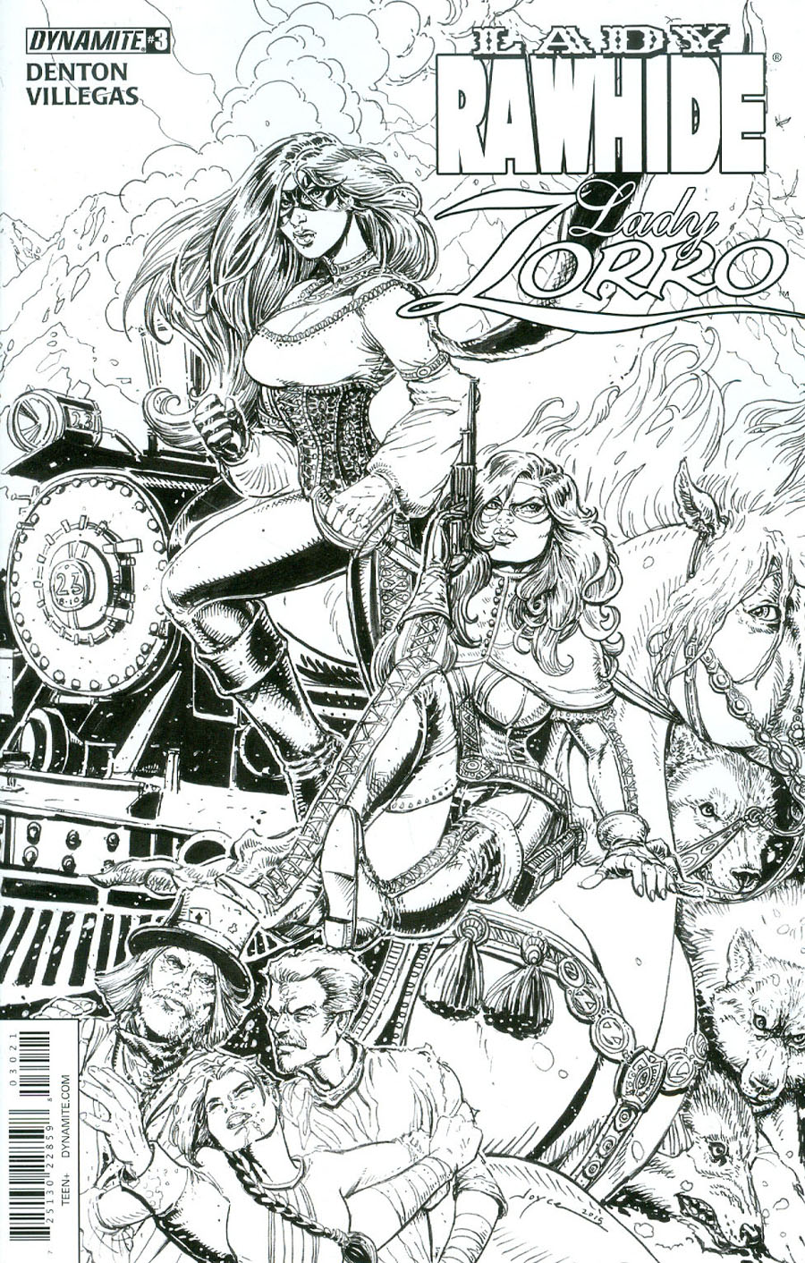 Lady Rawhide Lady Zorro #3 Cover B Incentive Joyce Chin Black & White Cover