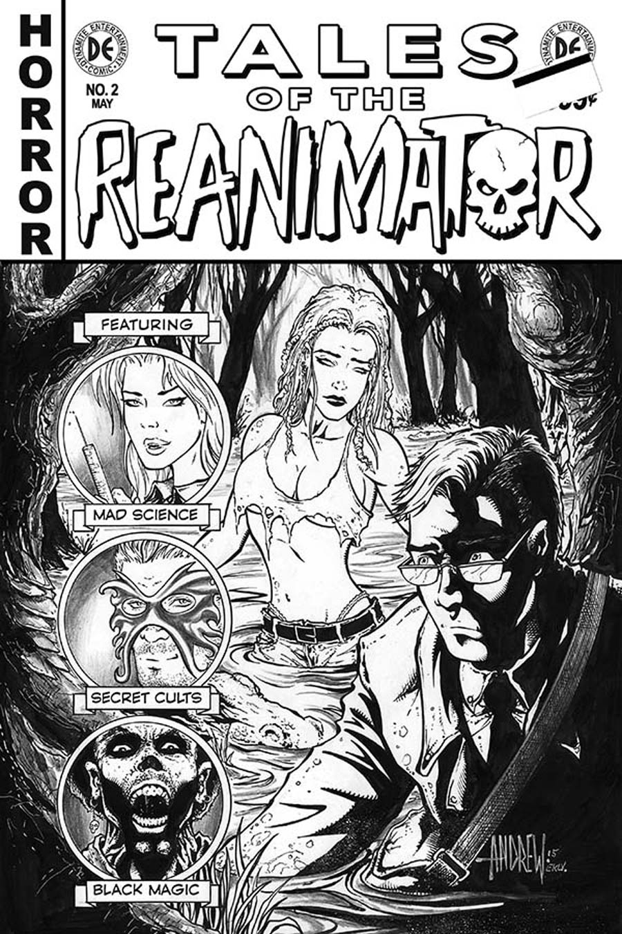 Re-Animator #2 Cover C Incentive Andrew Mangum Black & White Cover