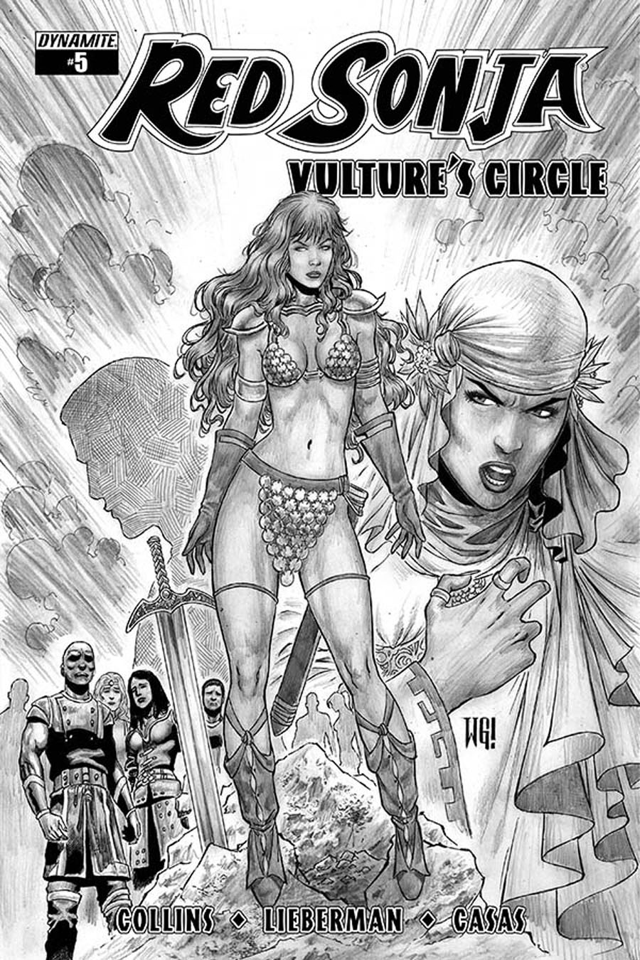 Red Sonja Vultures Circle #5 Cover E Incentive Walter Geovani Black & White Cover