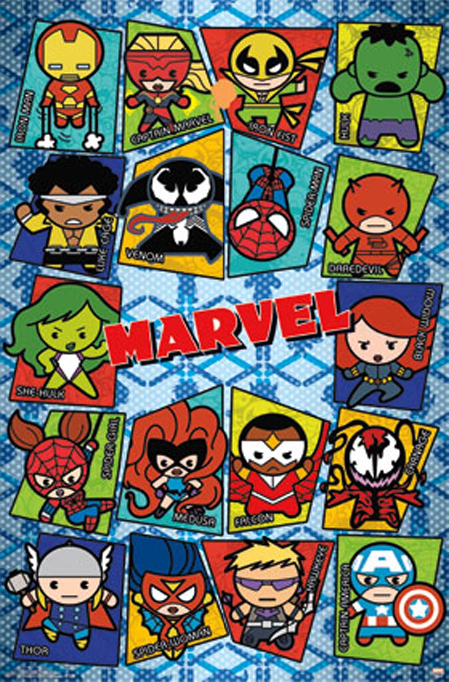 Marvel Kawaii Grid Poster