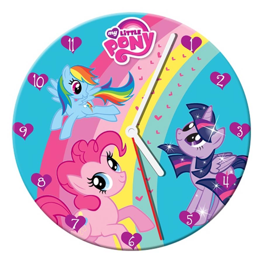 My Little Pony 13.5-Inch Cordless Wood Wall Clock - Rainbow