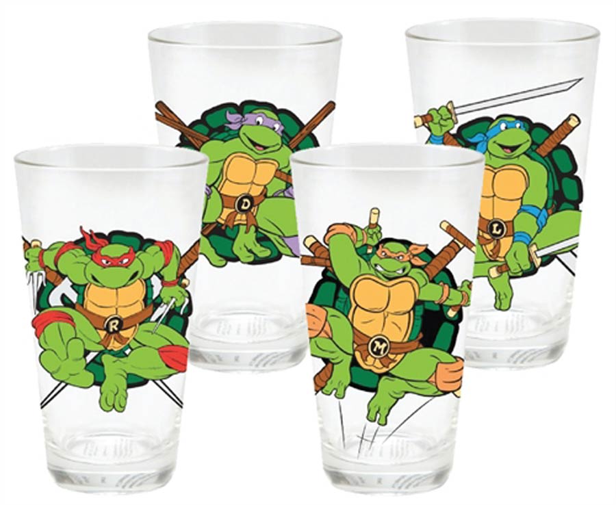 Teenage Mutant Ninja Turtles 16-Ounce Glass Set Of 4