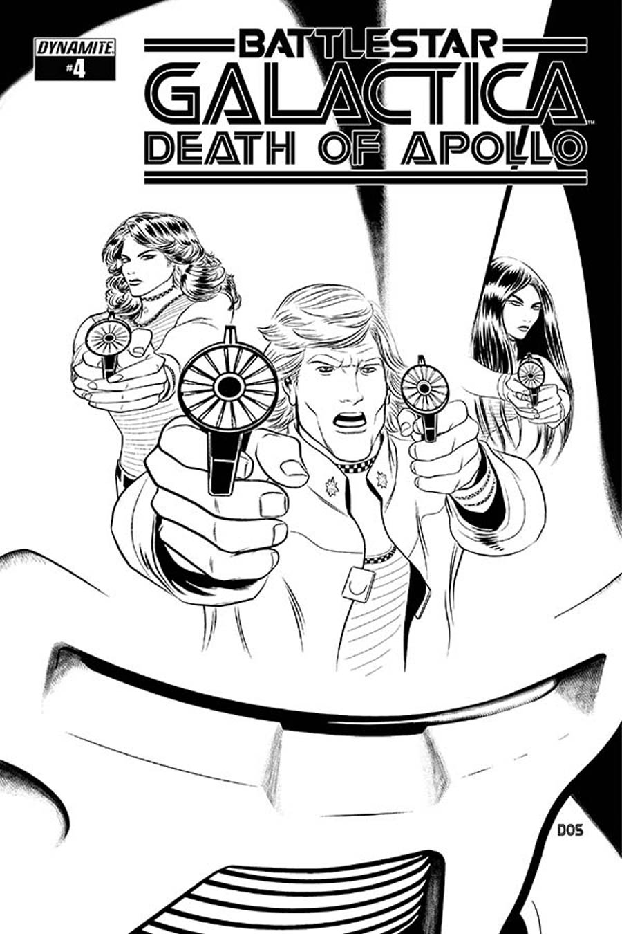 Battlestar Galactica Death Of Apollo #4 Cover E Incentive Dietrich Smith Black & White Cover