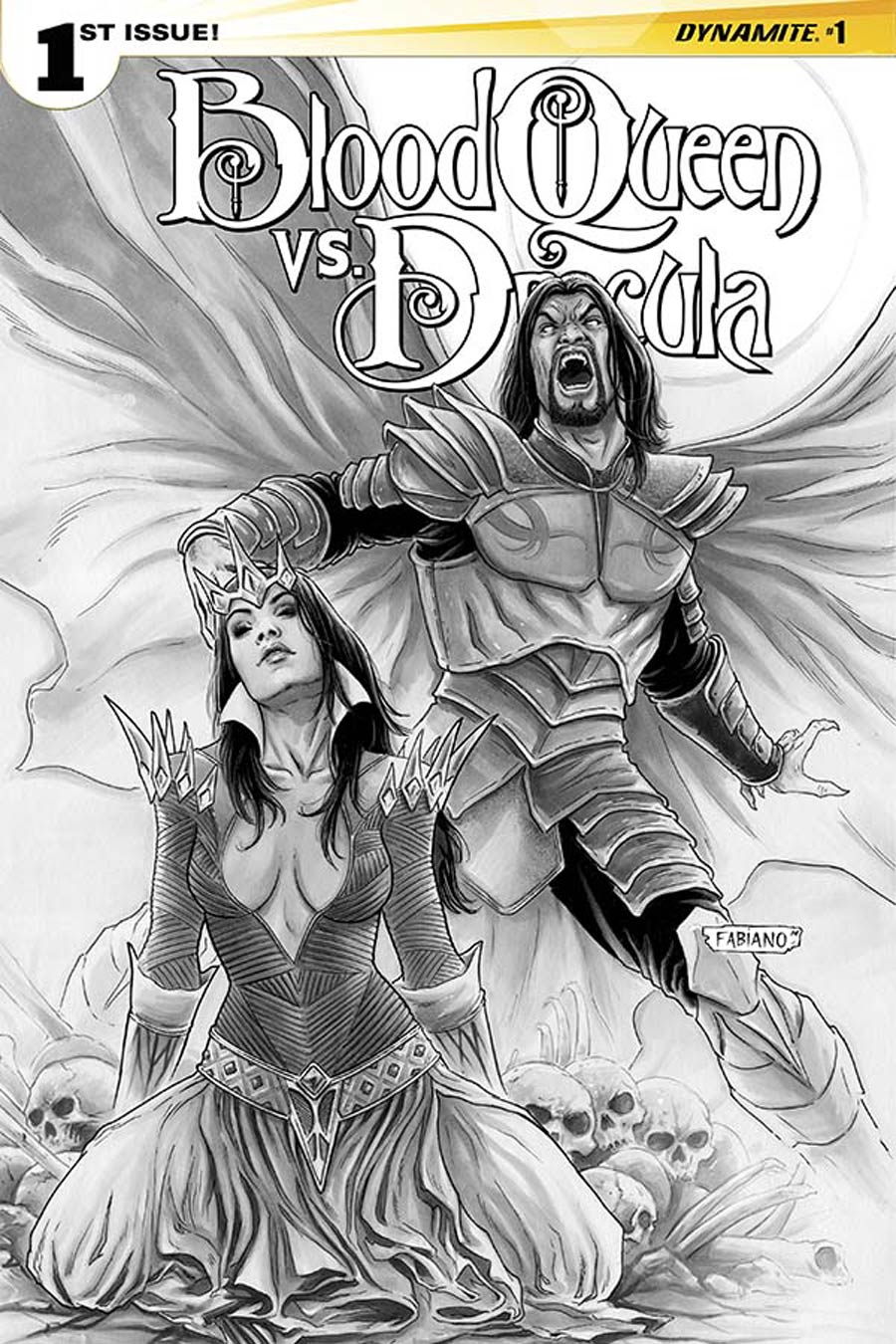 Blood Queen vs Dracula #1 Cover F Incentive Fabiano Neves Black & White Cover