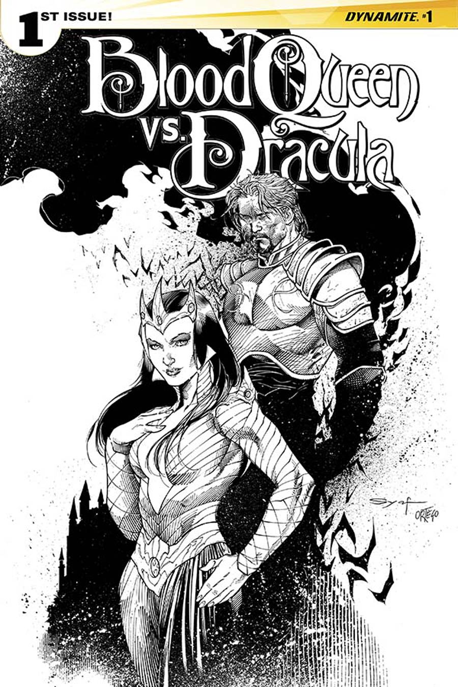 Blood Queen vs Dracula #1 Cover G Incentive Ardian Syaf Black & White Cover