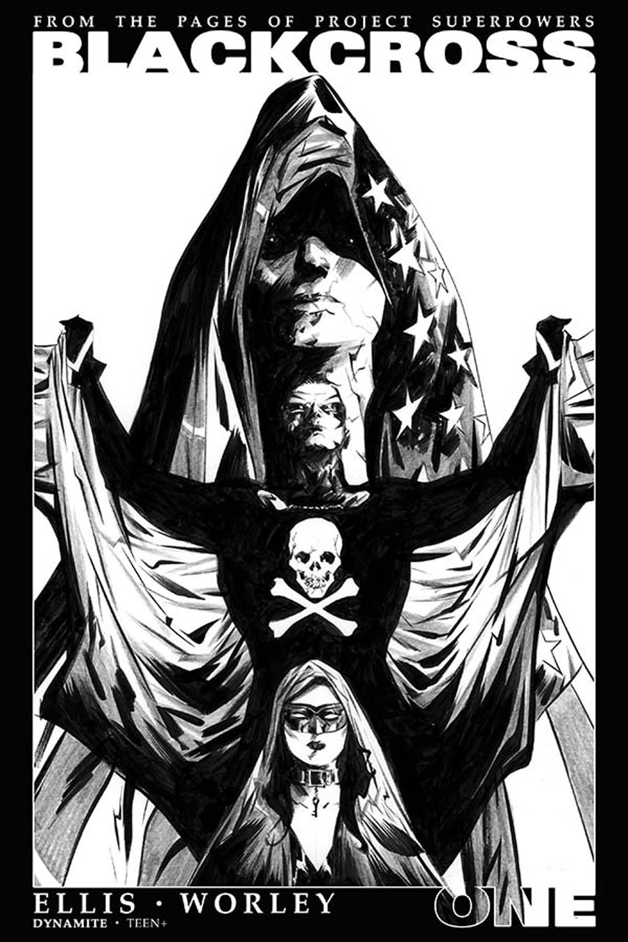 Project Superpowers Blackcross #1 Cover I Incentive Jae Lee Black & White Cover