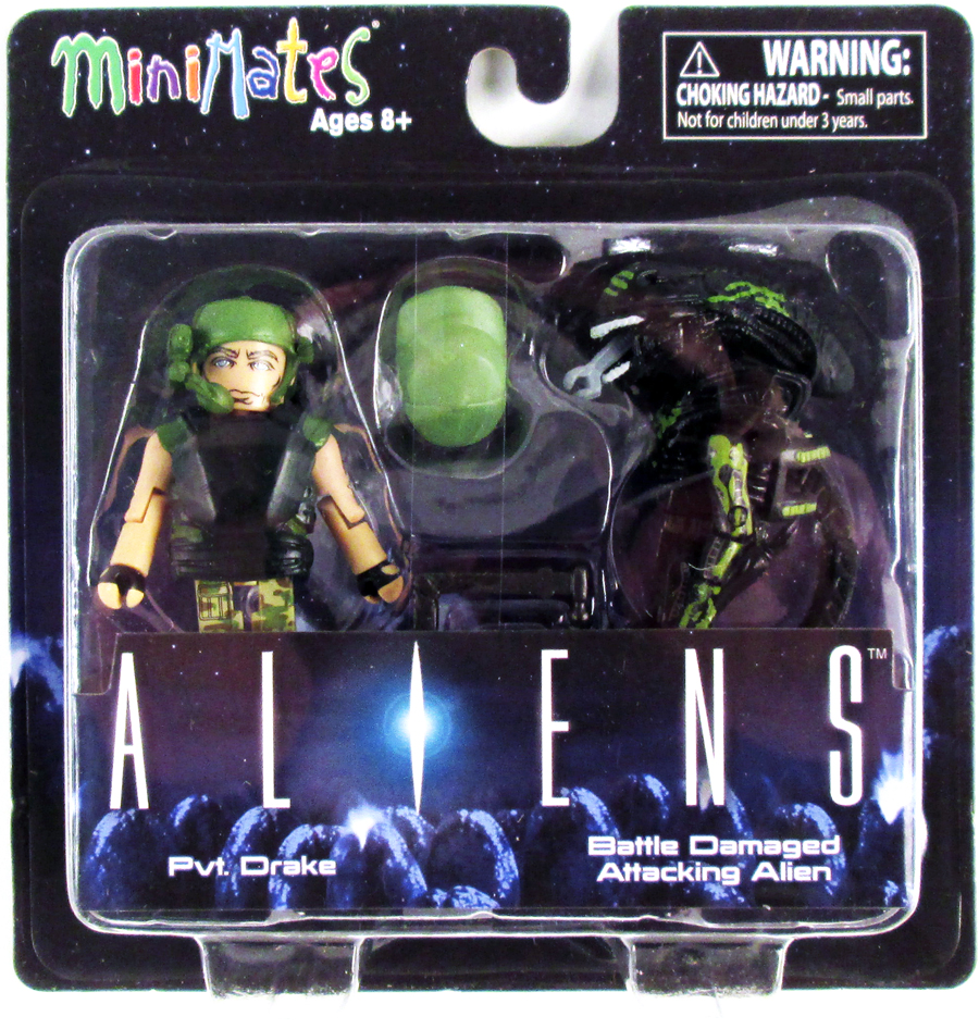 Aliens Minimates Series 1 Private Drake & Battle-Damaged Alien 2-Pack